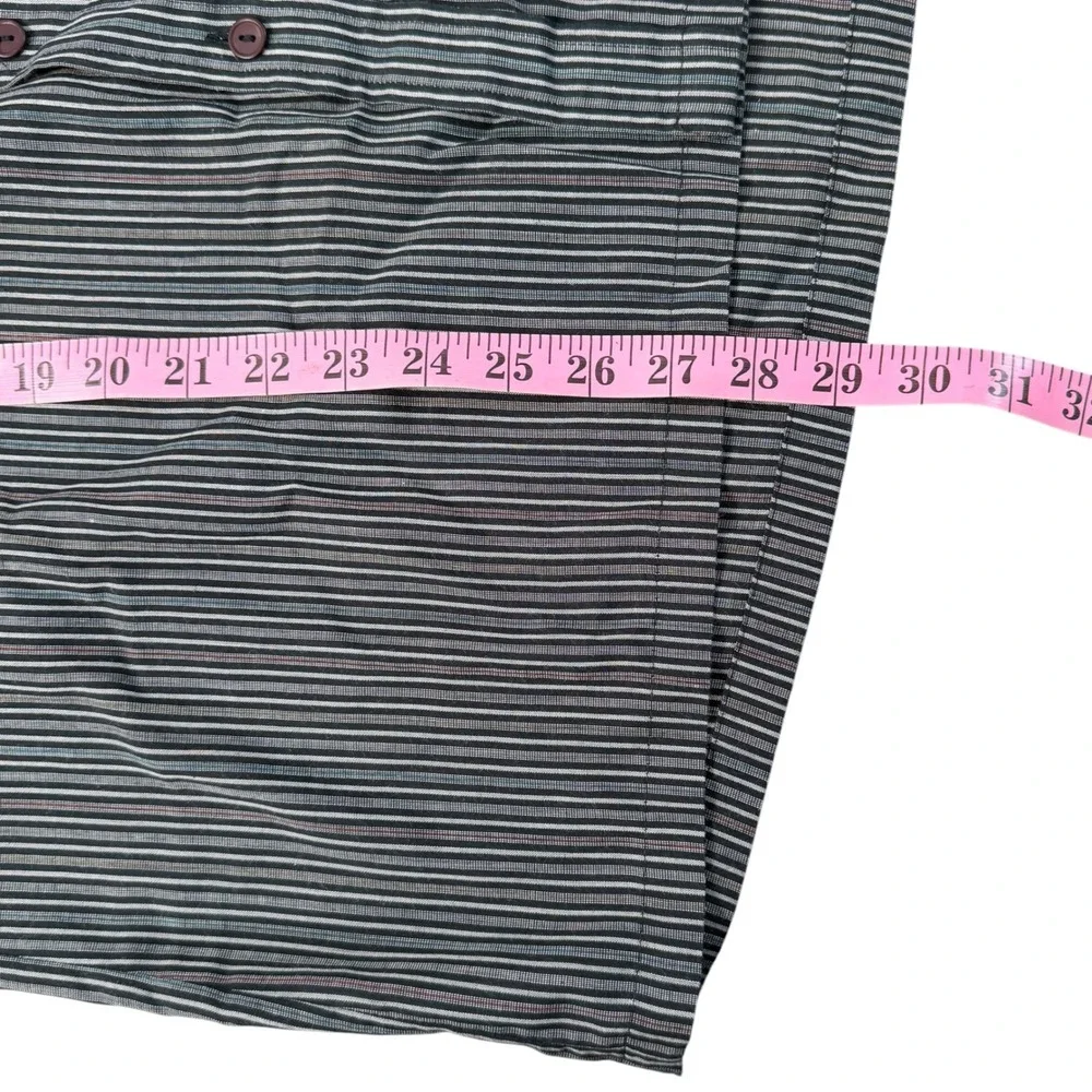 VTG Kennington Ltd California Men XL 17.5‎ Striped Button Down Long Sleeve Black